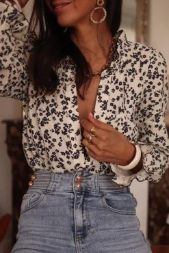 Online Blouse Ally gaze de coton Blouses