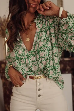 Sale Blouse Clay verte Blouses