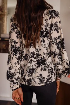 Discount Blouse Jill noire et écrue Blouses
