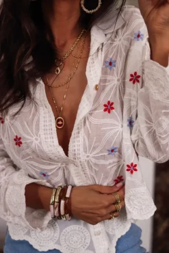 Flash Sale Blouse Loréna à fleurs brodées Blouses