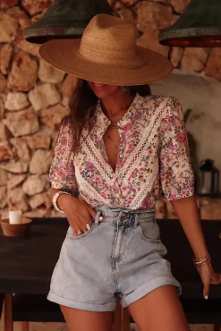 Hot Blouse Lysia parme Blouses