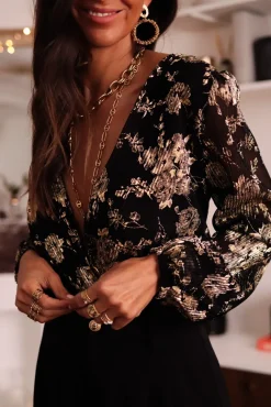 Best Sale Body Lyse noir et doré Bodys
