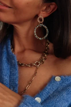 Shop Boucles d’oreilles Lily bleues Boucles D’oreilles