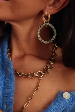 Shop Boucles d’oreilles Lily bleues Boucles D’oreilles