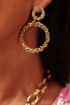 Hot Boucles d’oreilles Lily dorées Boucles D’oreilles