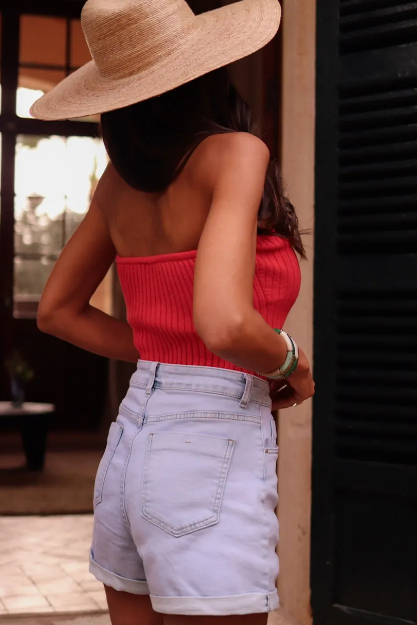 Cheap Bustier Bella rouge corail Tops