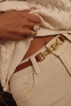 Clearance Ceinture Andy camel en cuir Ceintures