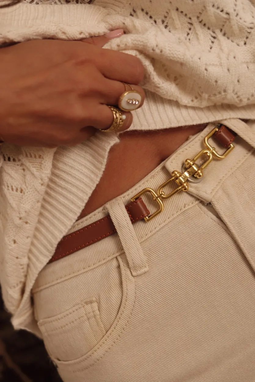 Clearance Ceinture Andy camel en cuir Ceintures