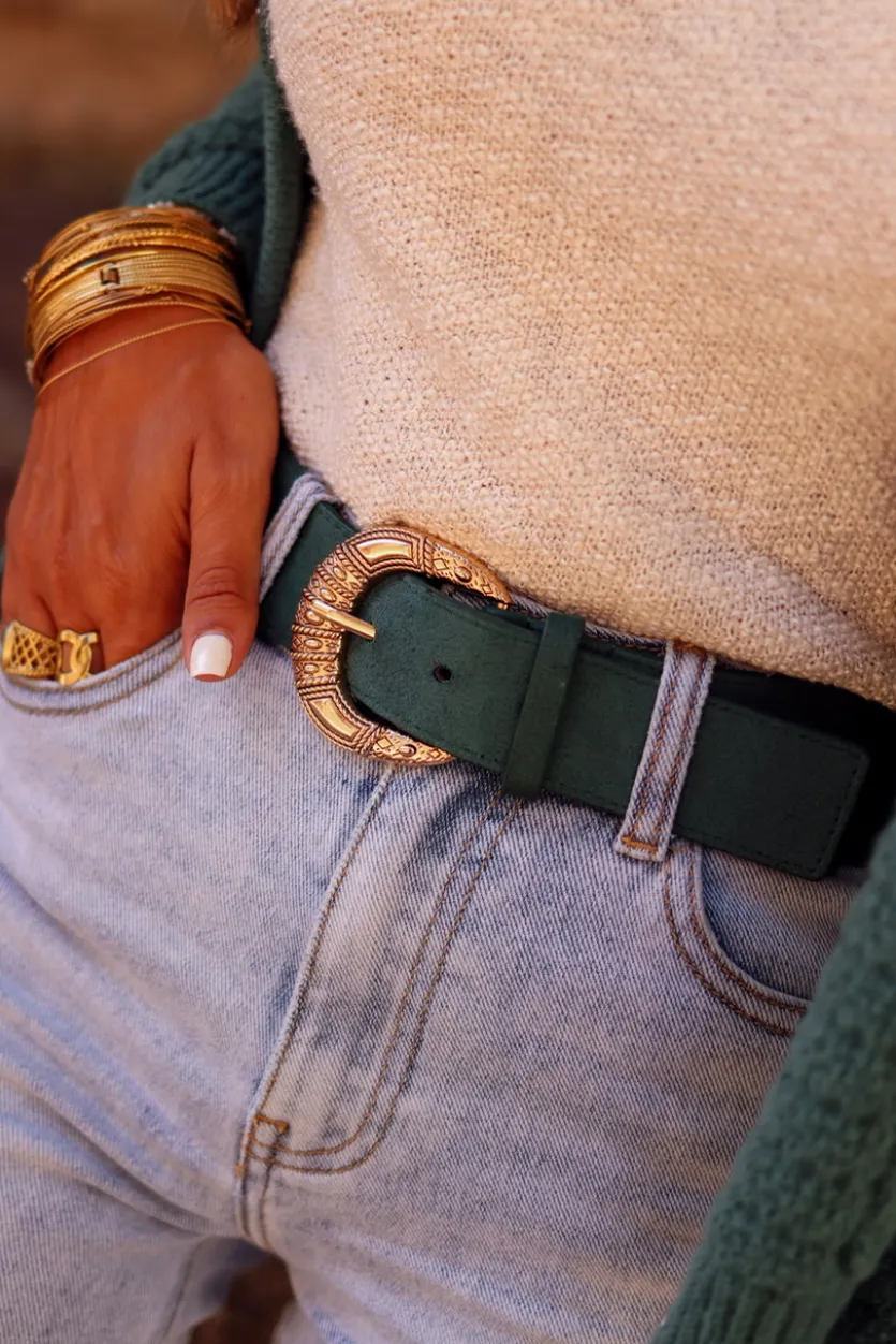Outlet Ceinture Iris verte Ceintures