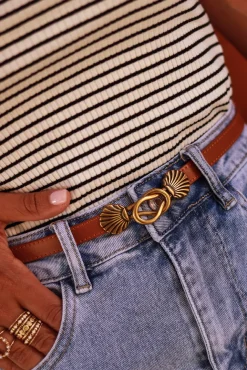 Outlet Ceinture Talie en cuir Camel Ceintures
