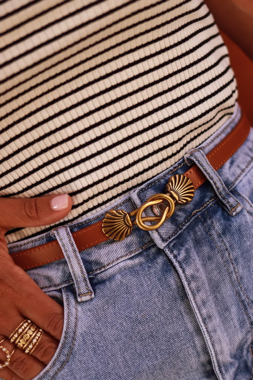 Outlet Ceinture Talie en cuir Camel Ceintures
