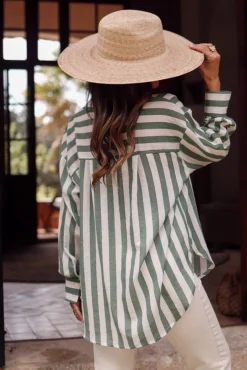 Discount Chemise Côme à rayures vertes Chemises