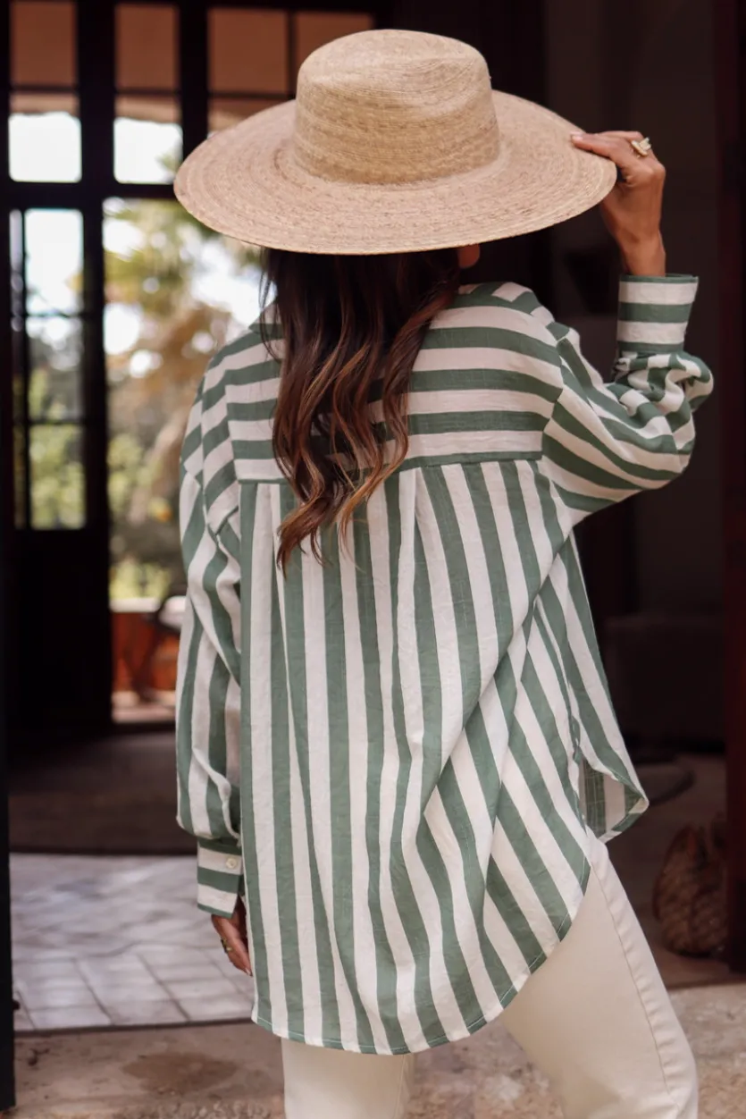 Discount Chemise Côme à rayures vertes Chemises