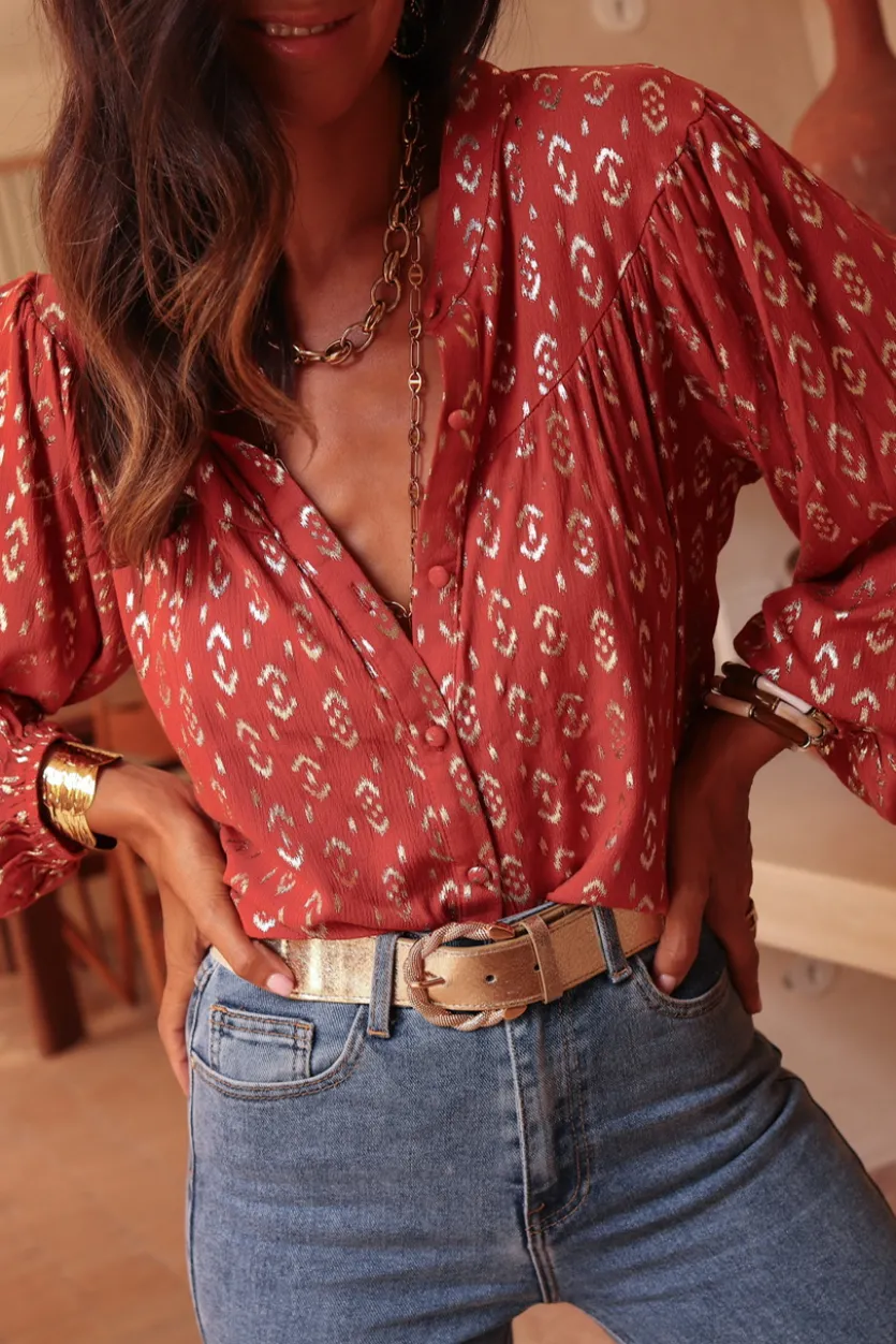 Cheap Chemise Énola terracotta Chemises|Blouses