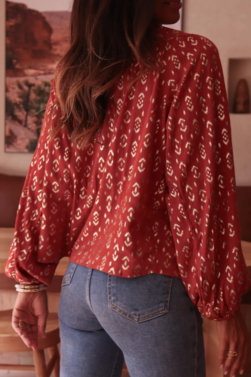 Cheap Chemise Énola terracotta Chemises|Blouses