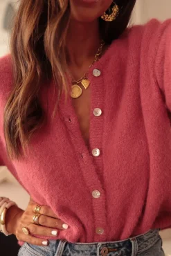 Sale Gilet Abel rose framboise Gilets
