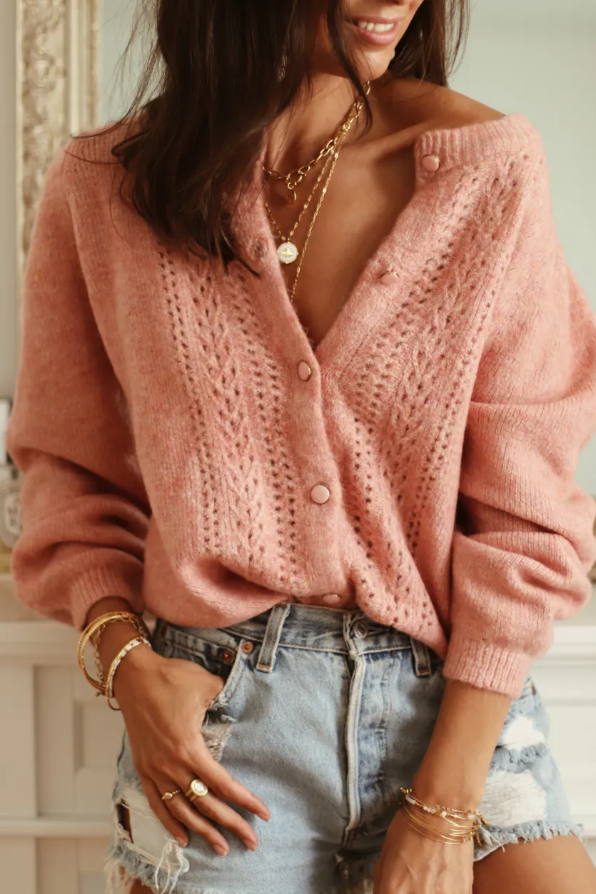 Best Gilet Carly rose Gilets|Pulls