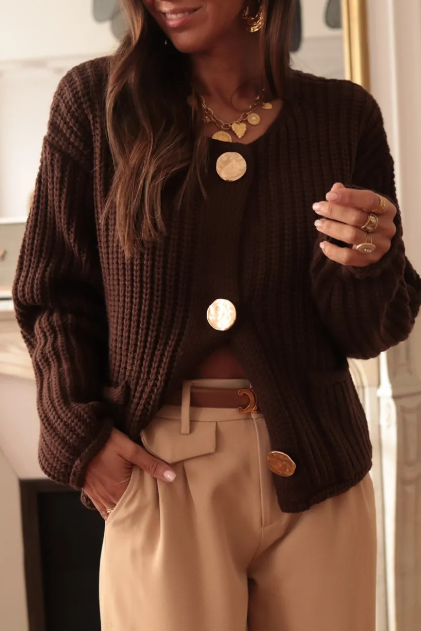 Sale Gilet Maddie marron Gilets