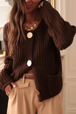 Sale Gilet Maddie marron Gilets