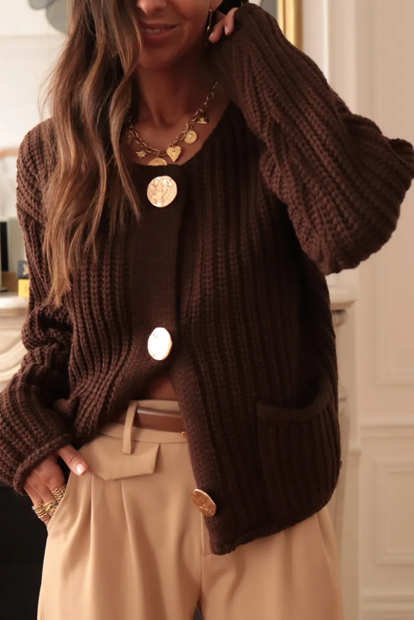 Sale Gilet Maddie marron Gilets