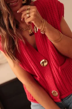 Hot Gilet Wendy rouge Gilets