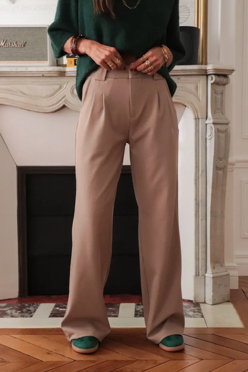 Discount Pantalon Eddie taupe Pantalons
