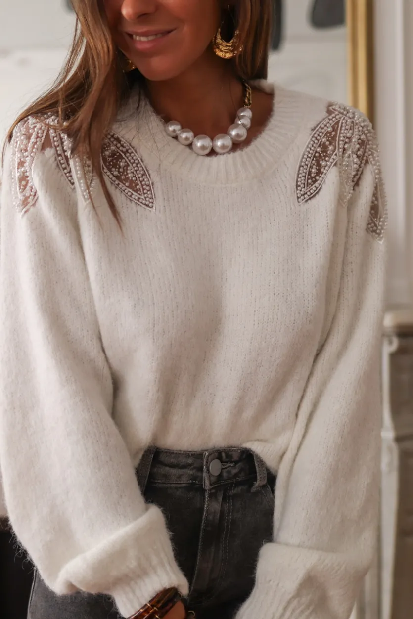 Flash Sale Pull Edwige blanc Pulls