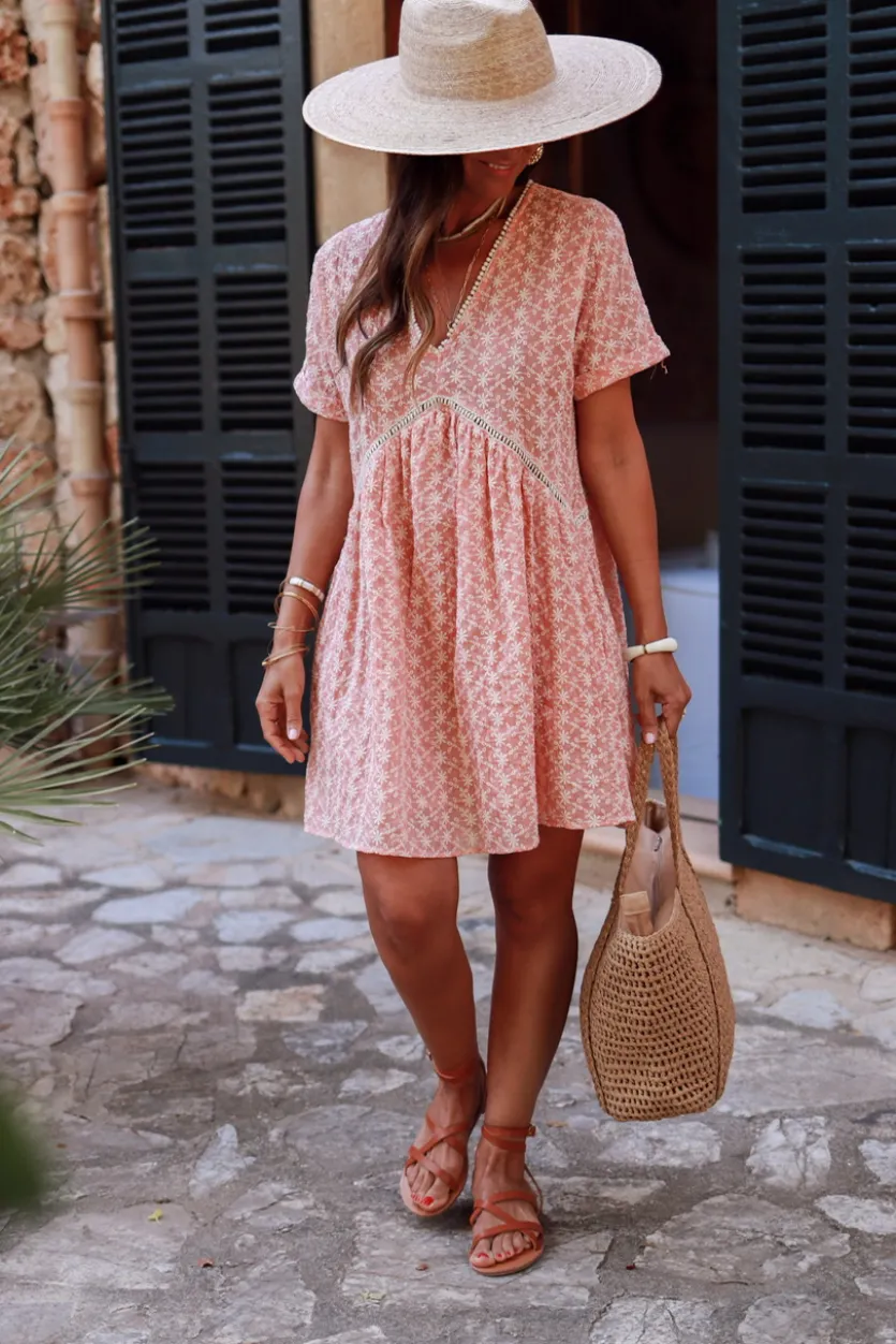 Best Robe Flavia rose brodée Robes