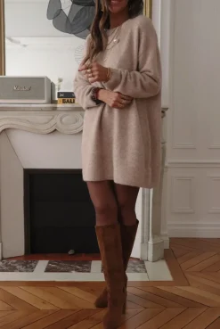 Cheap Robe pull Amaé beige Robes