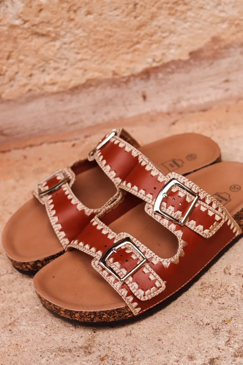 Store Sandales plates Charlize camel Sandales