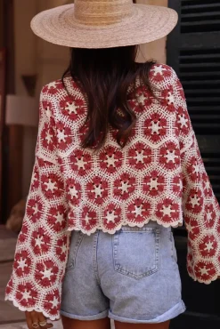 Sale Top Charlotte macramé terracotta Tops