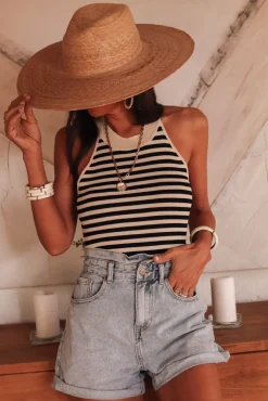 Cheap Top Jill beige et noir Tops