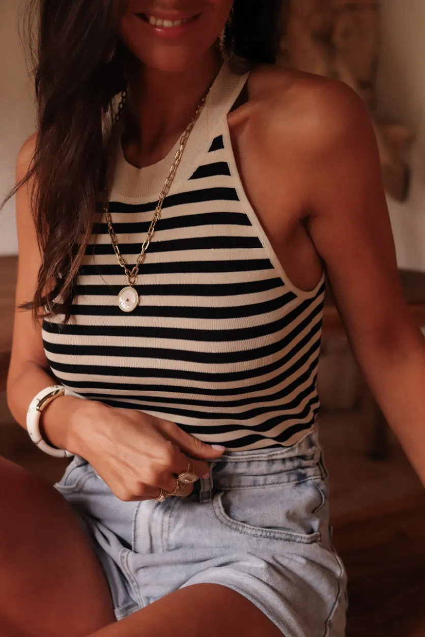 Cheap Top Jill beige et noir Tops
