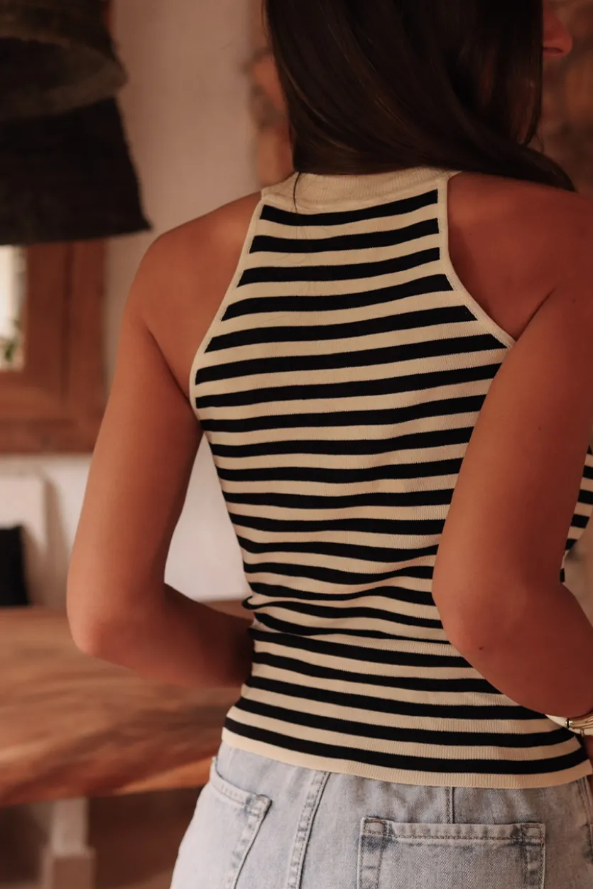 Cheap Top Jill beige et noir Tops