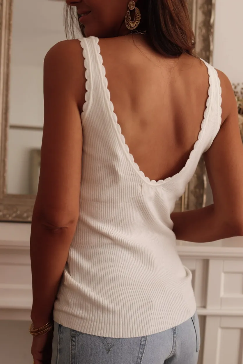 Cheap Top Palmyre blanc Tops|Débardeurs