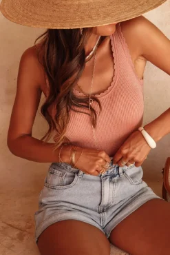 Discount Top Palmyre terracotta rosé lurex Tops
