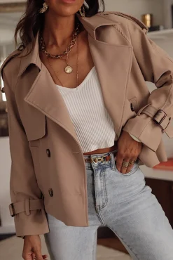 Outlet Trench court Lenny camel Vestes